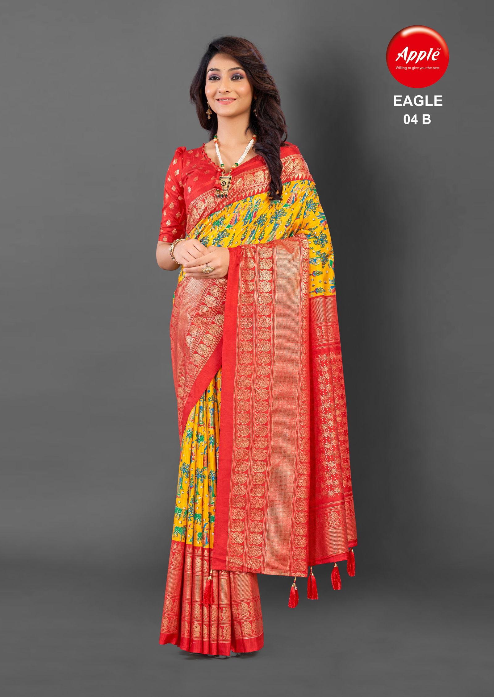 Eagle 04 By Apple Daily Wear Cotton Blend Printed Sarees Wholesale Market In Surat
